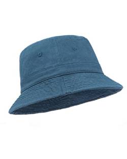 Zylioo Washed Fischerhut Größe L Anglerhut Für Großen Kopf Vintage UV-Schutz Bucket Hats Sonnenhut Eimerhut von Zylioo