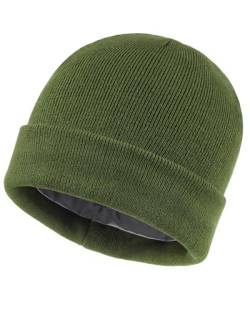 Zylioo XL/XXL Satin Gefütterte Wintermütze Strickmütze,Große Satin Lined Beanie Mütze,Winter Warme Skull Watch Cap von Zylioo