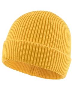 Zylioo XS-S Strickmütze Für Kleinen Kopf, Wintermütze Beanie Mütze Größe 53-55, Kleine Winter Warme Knit Cuffed Watch Cap Mit Schirm von Zylioo