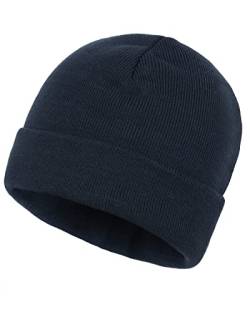 Zylioo XS-S Strickmütze Für Kleinen Kopf, Wintermütze Beanie Mütze Größe 53-55, Kleine Winter Warme Knit Cuffed Watch Cap Mit Schirm von Zylioo