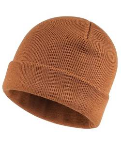 Zylioo XS-S Strickmütze Für Kleinen Kopf, Wintermütze Beanie Mütze Größe 53-55, Kleine Winter Warme Knit Cuffed Watch Cap Mit Schirm von Zylioo