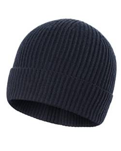 Zylioo XXL Strickmütze Für Großen Kopf, Wintermütze Beanie Mütze Mit Schirm, Übergroße Winter Warme Knit Cuffed Watch Cap von Zylioo