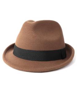 Zylioo XXL Trilby Fedora Hut Filzhut, Panama Gangster Hut, Winter Bogarthut Mafia Hut von Zylioo