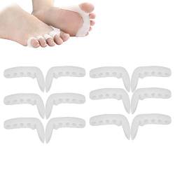 6 Paar 5-Loch Zehenspreizer SEBS Zehentrenner, Hallux Valgus Bunion Separation Corrector, Bunion Correctors Zehenglätter Zur Verhinderung von Valgus, Zehenbeugen, Zehenüberlappung, Zehenextrusion von Zyyini