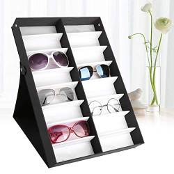 Brillenvitrine Aufbewahrungsbox Sonnenbrille Aufbewahrungsbox Brillen Schmuck Organizer 16 Gitter Brillenaufbewahrung Tablett Schmuckboxen & Organizer von Zyyini