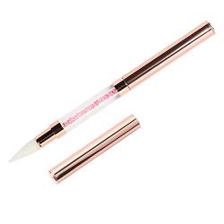 Nail Art Dotting Pen, Dotting Pen Ergonomische Länge Acryl Edelstahl Dual-Ended Wax Tip für Verschiedene Größen Arten von Strasssteinen (PINK) von Zyyini