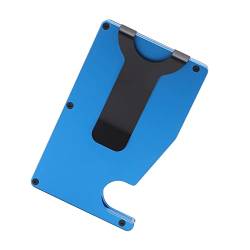 Zyyini Minimalistischer Kartenhalter aus Aluminiumlegierung mit Automatischem Auswurf, Diebstahlschutz, Kreditkartenetui für Unternehmen (Blau) von Zyyini