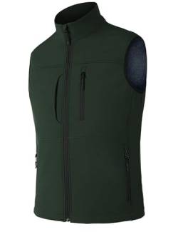 Zzkouine Herren Softshell Weste Atmungsaktiv Mesh Futter Fahrradweste Winddicht Ärmellose Jacke-Green-4XL von Zzkouine