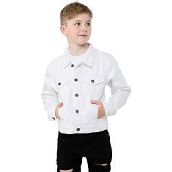 A2Z 4 Kids Kinder Jungen JACKE Kinder Denim Stil Stilvoll - Boys Denim Jacket White 7-8 von a2z4kids