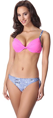 aQuarilla Damen Bikini Set AQ125(Blau Jeans/Rosa, 36) von aQuarilla