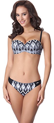 aQuarilla Damen Bikini Set AQ127(Schwarz/Weiß, 44) von aQuarilla