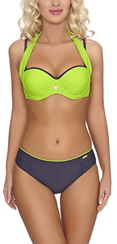 aQuarilla Damen Push Up Bikini Set Lyon (Grün/Graphit, 36) von aQuarilla