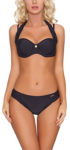 aQuarilla Damen Push Up Bikini Set Paris (Schwarz, 36) von aQuarilla