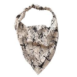 Blumenhaarbandanas Kopftuch Frauen Bandana Print Haarschal Dreieck Haartuch mit Krawatten Kopftuch Schweißband Arm Breit (J, One Size) von aaSccex