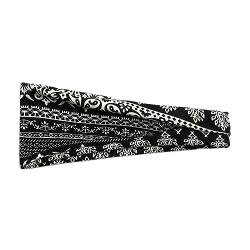 Boho-Stirnbänder für Damen, modisches breites Stirnband, Yoga-Workout-Stirnbänder, Haar-Accessoires-Band Sportoutfit (Dark Gray, One Size) von aaSccex