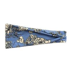 Boho-Stirnbänder für Damen, modisches breites Stirnband, Yoga-Workout-Stirnbänder, Haar-Accessoires-Band Stirnband Blau (Dark Blue, One Size) von aaSccex