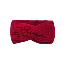 Frauen Casual Solid Outdoor Splice Crochet Knit Holey Stirnband Kopfband Herren Farbig (Red, One Size) von aaSccex