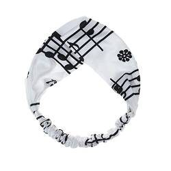 Frauen-Druck-Stirnband-elastischer Kopfwickel-Haarband-Bandana-Stirnband Jogging Stirnband Winter (White, One Size) von aaSccex
