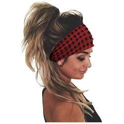 Frauen-Druck-Stirnband-elastischer Kopfwickel-Haarband-Bandana-Stirnband Schweißband Neon (Red, One Size) von aaSccex