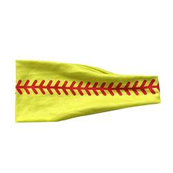 Frauen-Druck-Stirnband-elastischer Kopfwickel-Haarband-Bandana-Stirnband Stirnbänder Damen Winter Rot (Yellow, One Size) von aaSccex