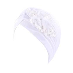 Frauen Kopftuch Hut Mütze Haar Schal Turban Kopftuch Turban Hüte Kopfbedeckung Stirnband Unter Fahrradhelm (White, One Size) von aaSccex