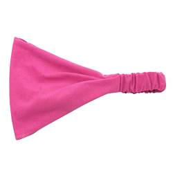 Frauen einfarbiges Stirnband elastisches Kopfwickel-Stirnband Bandana Ohrenwärmer Damen Schwarz (Hot Pink, One Size) von aaSccex