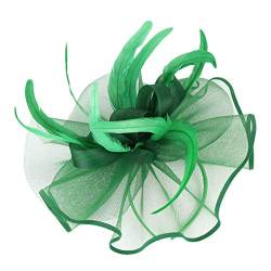 Frauen eleganten Hutgurt Blume Feder Party-hat Haar-Clip-Haarbügeln Zubehör Tennis Wand (Green, One Size) von aaSccex