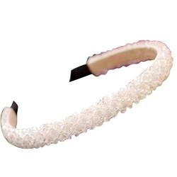 Hoop Party Haar Haar Kristallband Perlen Haarband Stirnband Strass Damen Accessoire compatible with Motorradanzug Kinder (White, One Size) von aaSccex