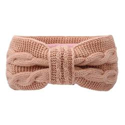 Hüte Solide Häkeln Splice Bow Lässige Damen Outdoor Knit Holey Stirnband Stirnband Laufstirnband Damen Winddicht (Pink, One Size) von aaSccex