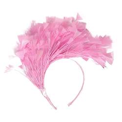 Hut für Frauen Hochzeit Cocktail Mesh Haarspange Tea Party Stirnband Ohrenwärmer Herren Laufen (Pink, One Size) von aaSccex