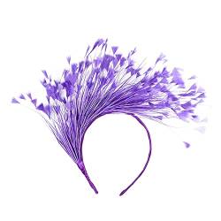 Hut für Frauen Hochzeit Cocktail Mesh Haarspange Tea Party Stirnband Ohrenwärmer Herren Laufen (Purple, One Size) von aaSccex