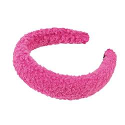 Lammwoll-Fleece-Stirnband, geknotetes Stirnband, Haarschmuck, Waschstirnband Sportanzug Damen (Hot Pink, One Size) von aaSccex