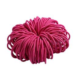 Mädchen 100 Stück 3 cm Nylon-Nylon-Haarklebeband Haarseil-Farbschmuck Stirnband Herren (Hot Pink, One Size) von aaSccex