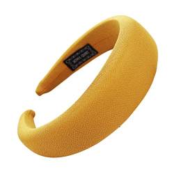 Mode Schwamm fester Haarband Frauen Haarkopfgreifer Süße Mädchen Haarreifen Haarreif Haarreifen Zickzack (Yellow, One Size) von aaSccex