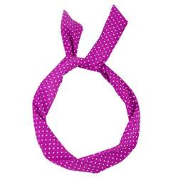 Paisley Dot Haarband Headband Rockabilly Polka Retro-Drahtschal Haarreif für drahtlose Tartan Stirnband Karneval Herren (Hot pink, One Size) von aaSccex