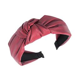 Solid Hoop Hairband Frauen Sweet Head Knot Stirnband Haar Mode Haarnadel Krawatte Stirnband Elastische Stirnbänder (Wine, One Size) von aaSccex