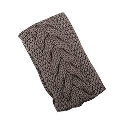 Solide Strickwolle, leeres Oberteil, Pullover, Hut, Haarband, Herbst und Winter, warmes europäisches und temperamentvolles Haarband, Kopfschmuck Laufstirnband Damen Winter (Coffee, One Size) von aaSccex