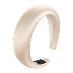 Süßes modisches Haarband Hoop Stirnband Schwamm Haar Frauen Satin Mädchen Stirnband Fußball Tennis (Beige, One Size) von aaSccex