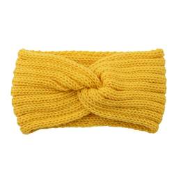 Winter Friseur Haarbügel Haarbügel wärmer weiches Kabel Frauen stricktes Dehnungsohr Stirnbänder Damen Winter Blau (Yellow, One size) von aaSccex