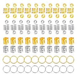 Zubehör Extension Pack Hair Ring Hair 60 Dirty Set Ring Braid Dekoratives Accessoire Stirnbänder Damen Set (Gold and silver, One Size) von aaSccex