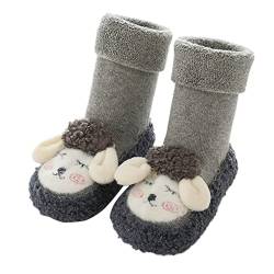 aaSccex Neugeborenes Baby Jungen Kleinkinder Zimmertiere Hausschuhe Schuhe Antirutsch Socken Booties Erste Socken Baby Ostern (Grey, 12 Infant) von aaSccex