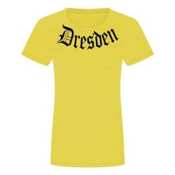 Dresden Damen T-Shirt - Städte Stadt Osten Sachsen Elbe Florenz Gelb 2XL von absenda