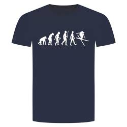 Evolution Ski T-Shirt - Winter Schnee Urlaub Piste Sport Springen Navy Blau L von absenda