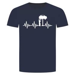 Herzschlag Automechaniker T-Shirt - EKG Schrauber Tuning KFZ Mechaniker Auto Navy Blau XL von absenda