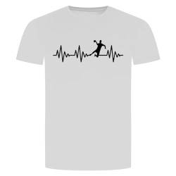 Herzschlag Handball T-Shirt - EKG Handballer Handballspiel Sport Werfen Weiss M von absenda