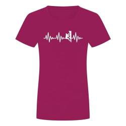 Herzschlag Klettern Damen T-Shirt - EKG Bergsteigen Berg Climbing Bouldern Rosa M von absenda