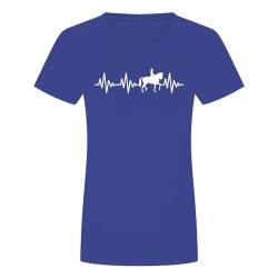 Herzschlag Pferd Damen T-Shirt - EKG Pony Stute Gaul Ross Horse Hof Stall Blau M von absenda