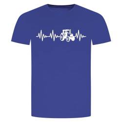 Herzschlag Traktor T-Shirt - EKG Trecker Landwirt Schlepper Mähdrescher Bauer Blau S von absenda