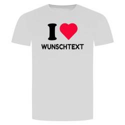 I Love Wunschtext T-Shirt - Wunschstadt Wunschname Stadt Name Geschenk Weiß XL von absenda