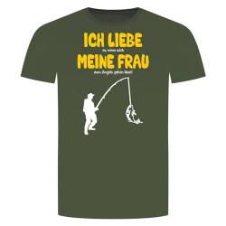 Ich Liebe Meine Frau Angeln T-Shirt - Es Wenn Mich Zum Gehen Lässt Angler Militär Grün L von absenda